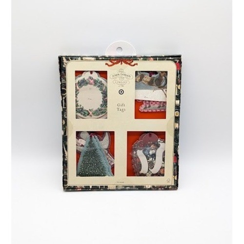 Target X John Derian Gift Tags Ribbon Tie 16 Count Christmas Holiday Retro NEW